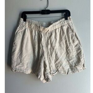 Gap Linen Pull On Shorts Cream Clean Girl Euro Summer Cottagecore Coastal M